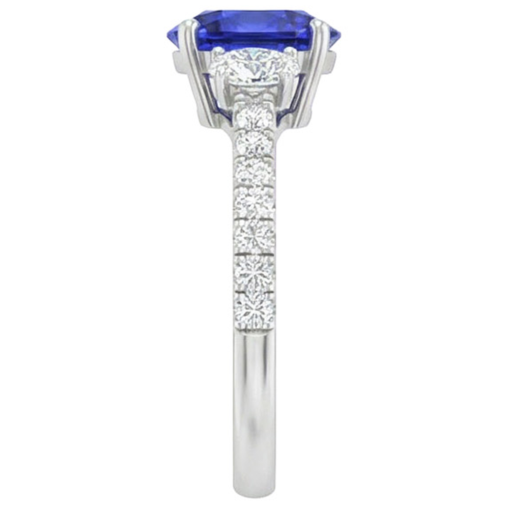 Ovaler Saphir-Aus der Erde Abgebauter Natürlicher Diamantring mit 10 Carat