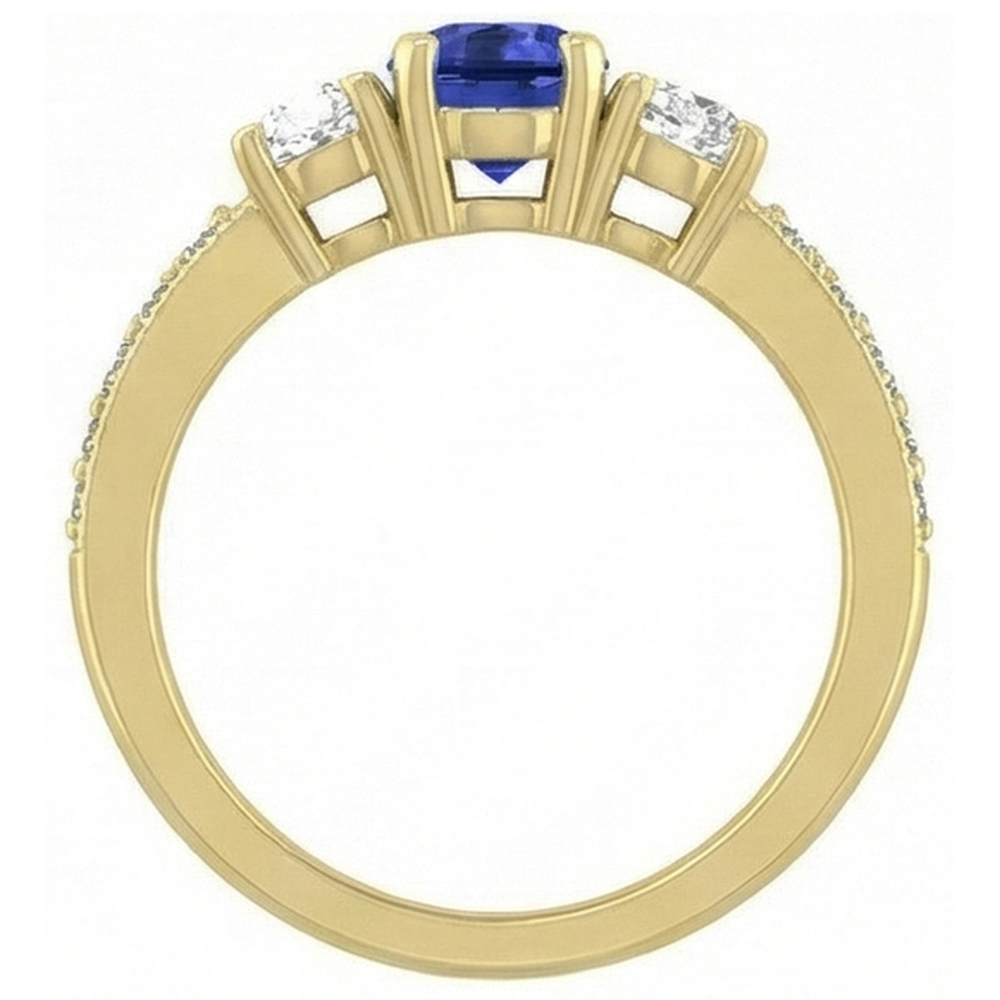 echter oval diamant 3Karat ring auf Weiß