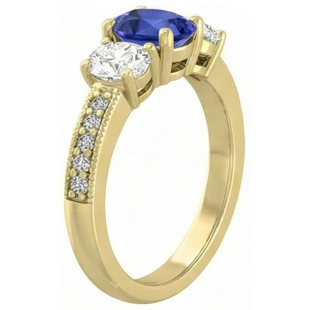 echter oval diamant 3Karat ring Draufsicht
