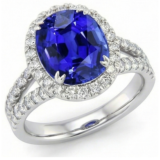 echter oval diamant 5Karat ring Vorderansicht