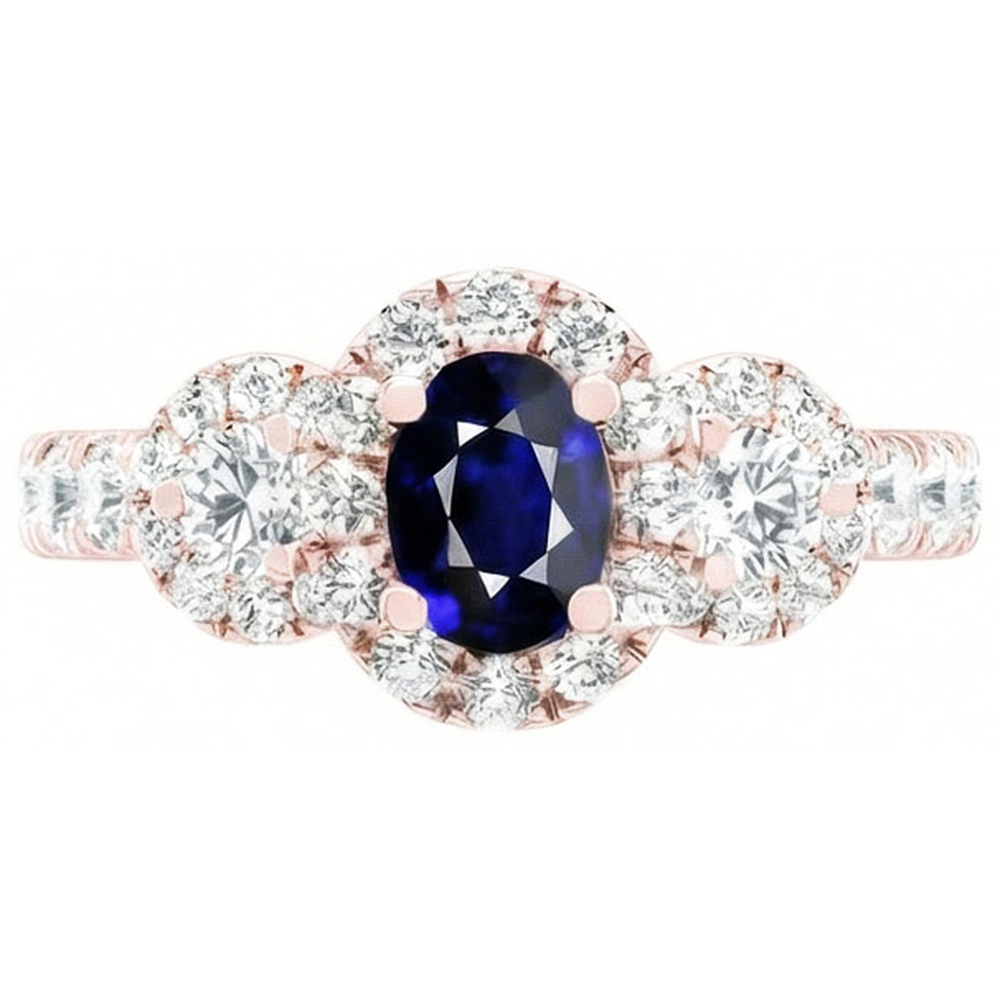 echter oval diamant 5.50Karat ring Seitenansicht