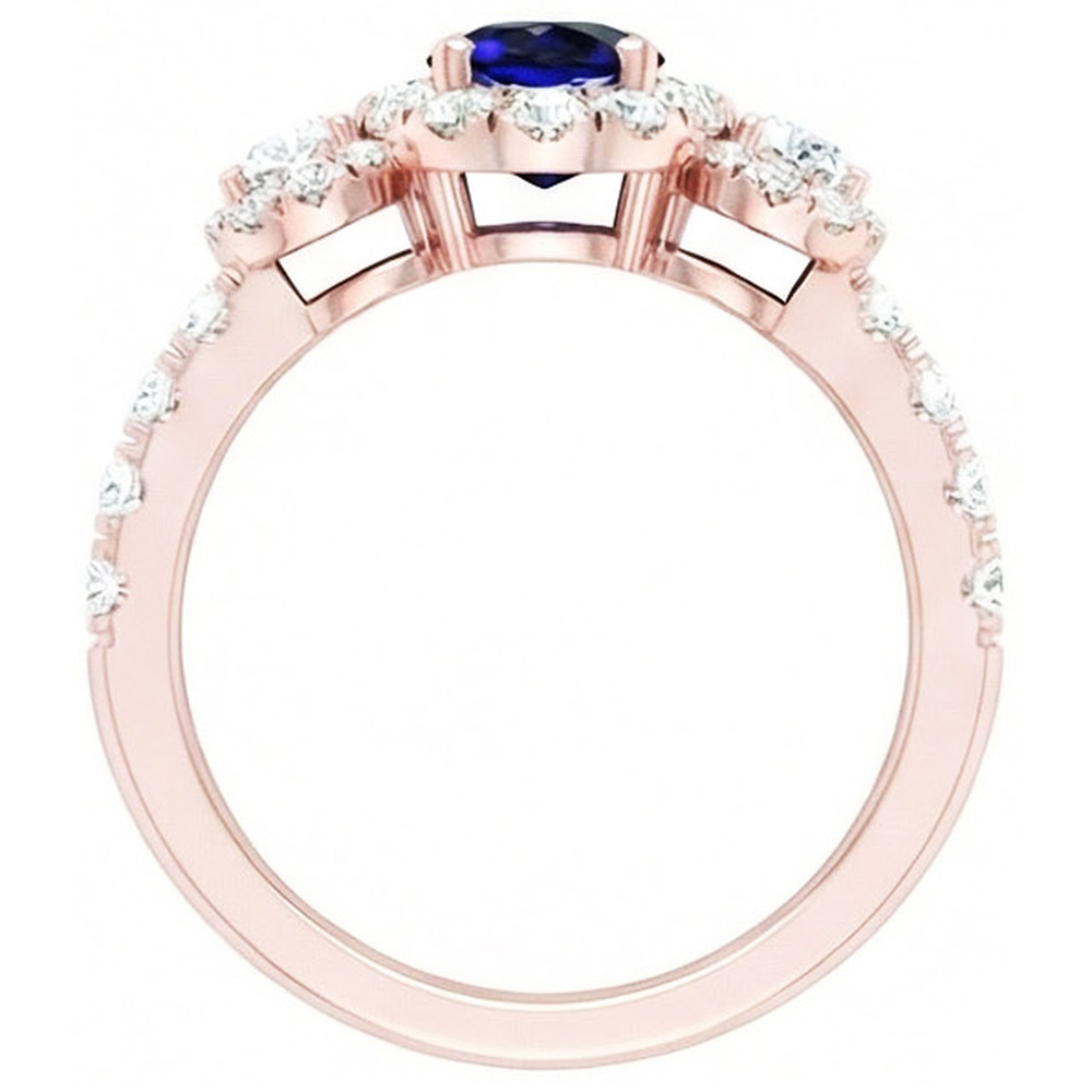 echter oval diamant 5.50Karat ring Profilansicht