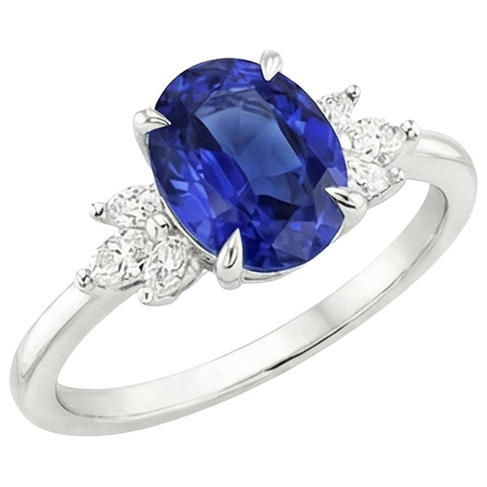 echter oval diamant 4.50Karat ring Seitenansicht