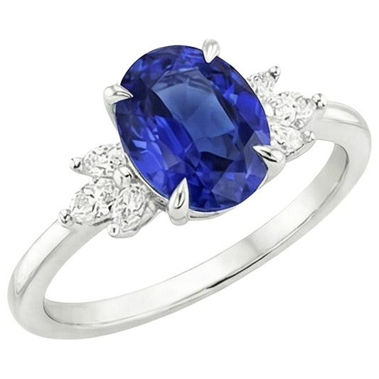 echter oval diamant 4.50Karat ring Seitenansicht