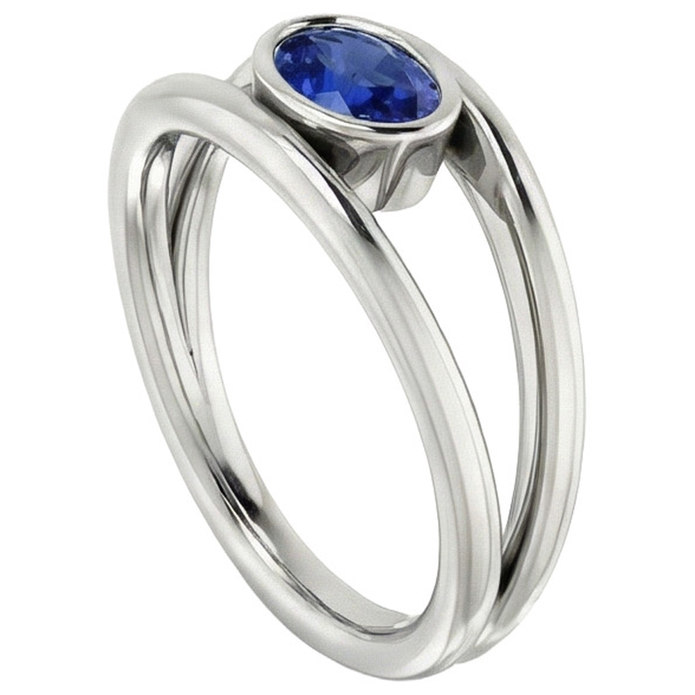 echter oval diamant 2Karat ring Draufsicht