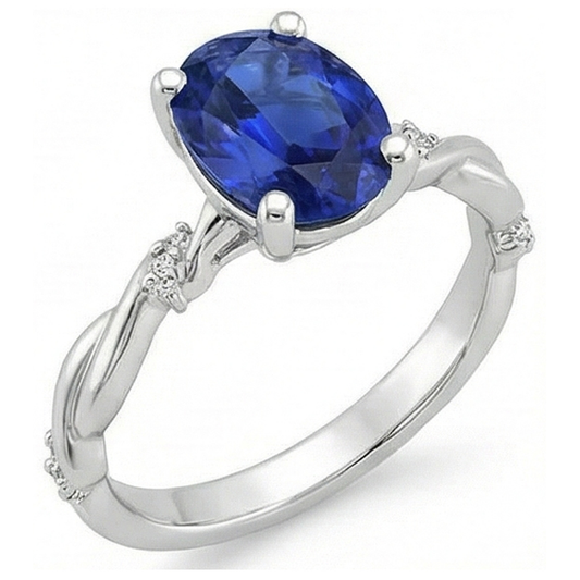 echter oval diamant 3.50Karat ring Seitenansicht