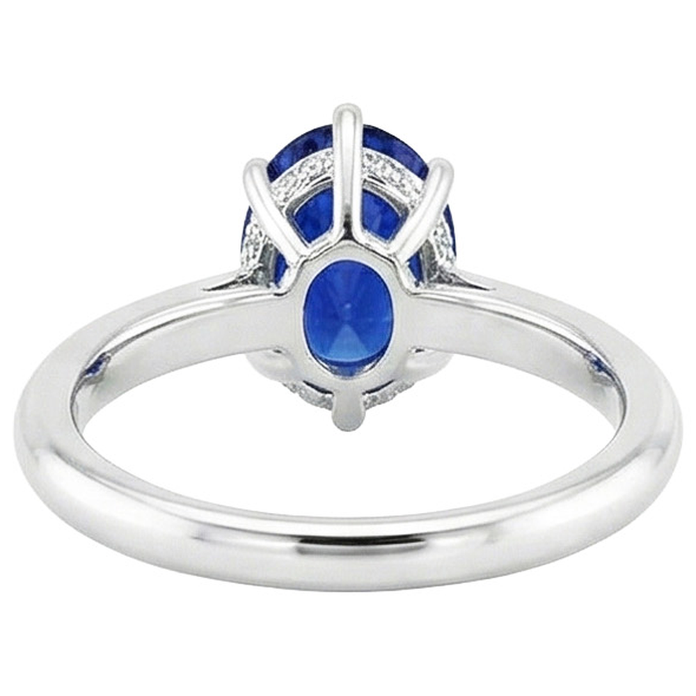 echter oval diamant 2.50Karat ring Draufsicht