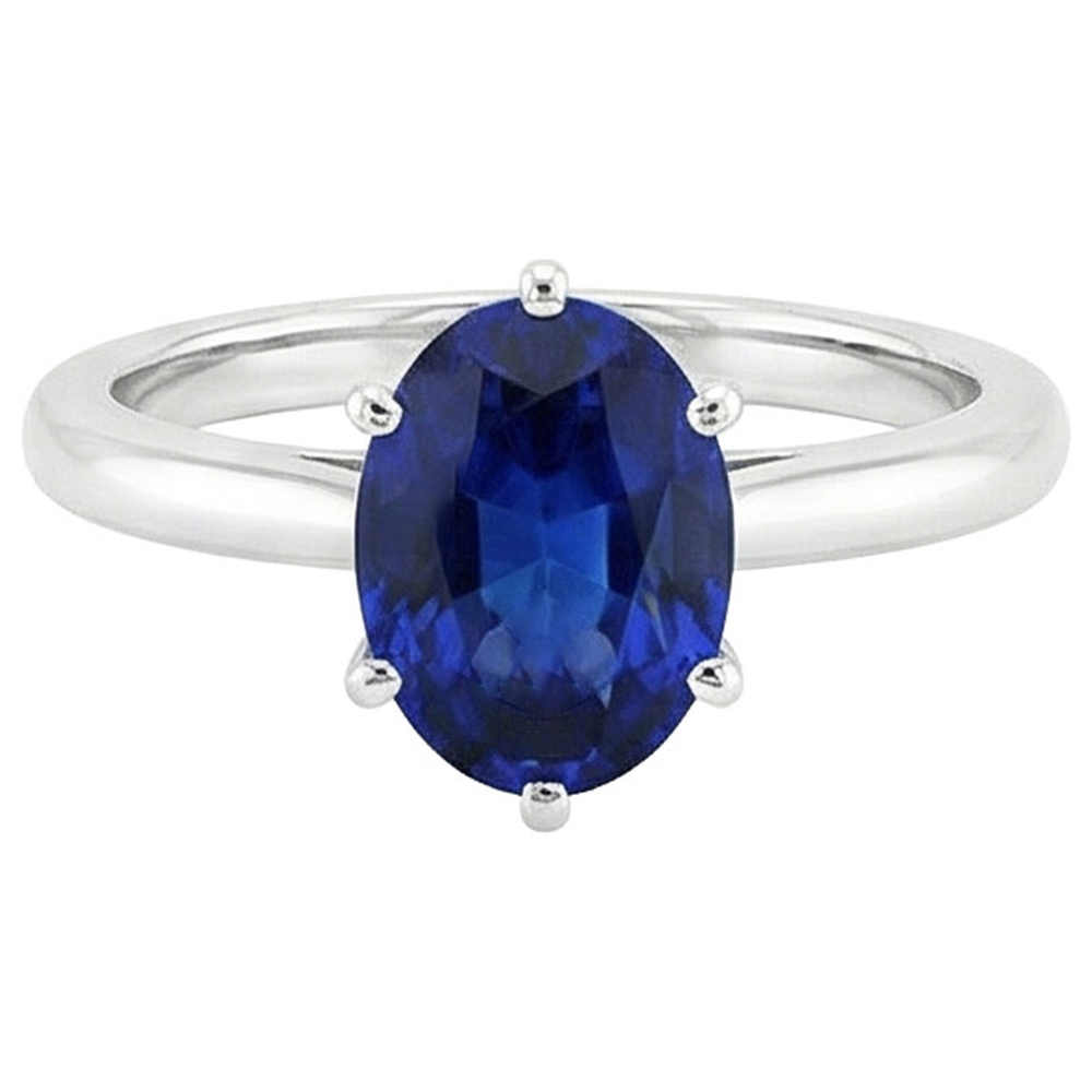 echter oval diamant 2.50Karat ring Profilansicht