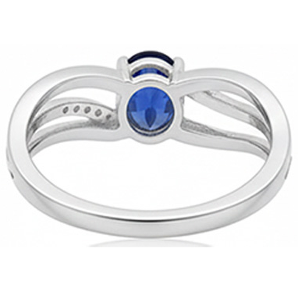 Ovaler Sri Lanka Blauer Saphir Aus der Erde Abgebauter Natürlicher Diamant 3 Karat Ehering