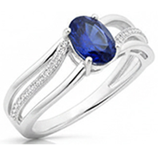 Ovaler Sri Lanka Blauer Saphir Aus der Erde Abgebauter Natürlicher Diamant 3 Karat Ehering