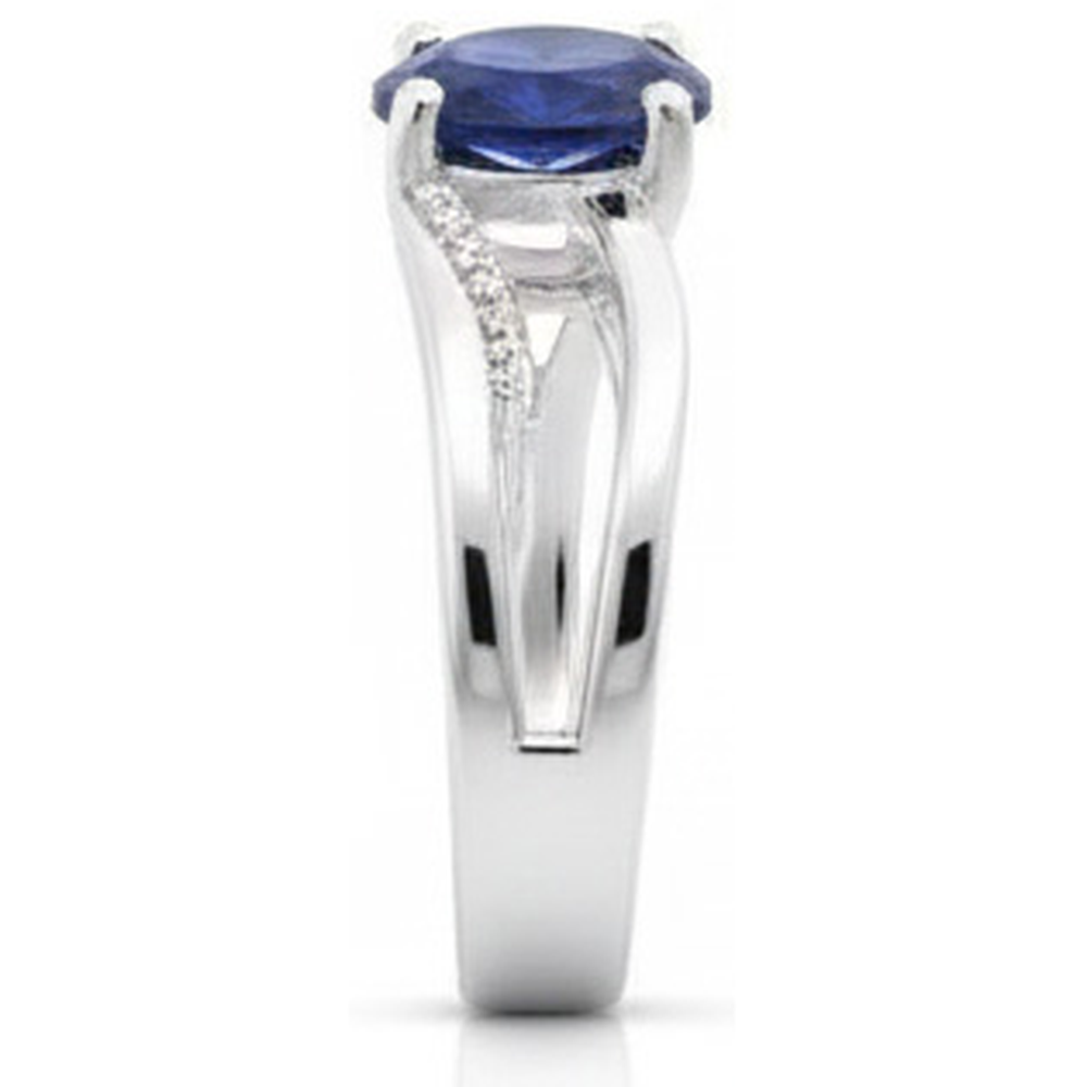 Ovaler Sri Lanka Blauer Saphir Aus der Erde Abgebauter Natürlicher Diamant 3 Karat Ehering
