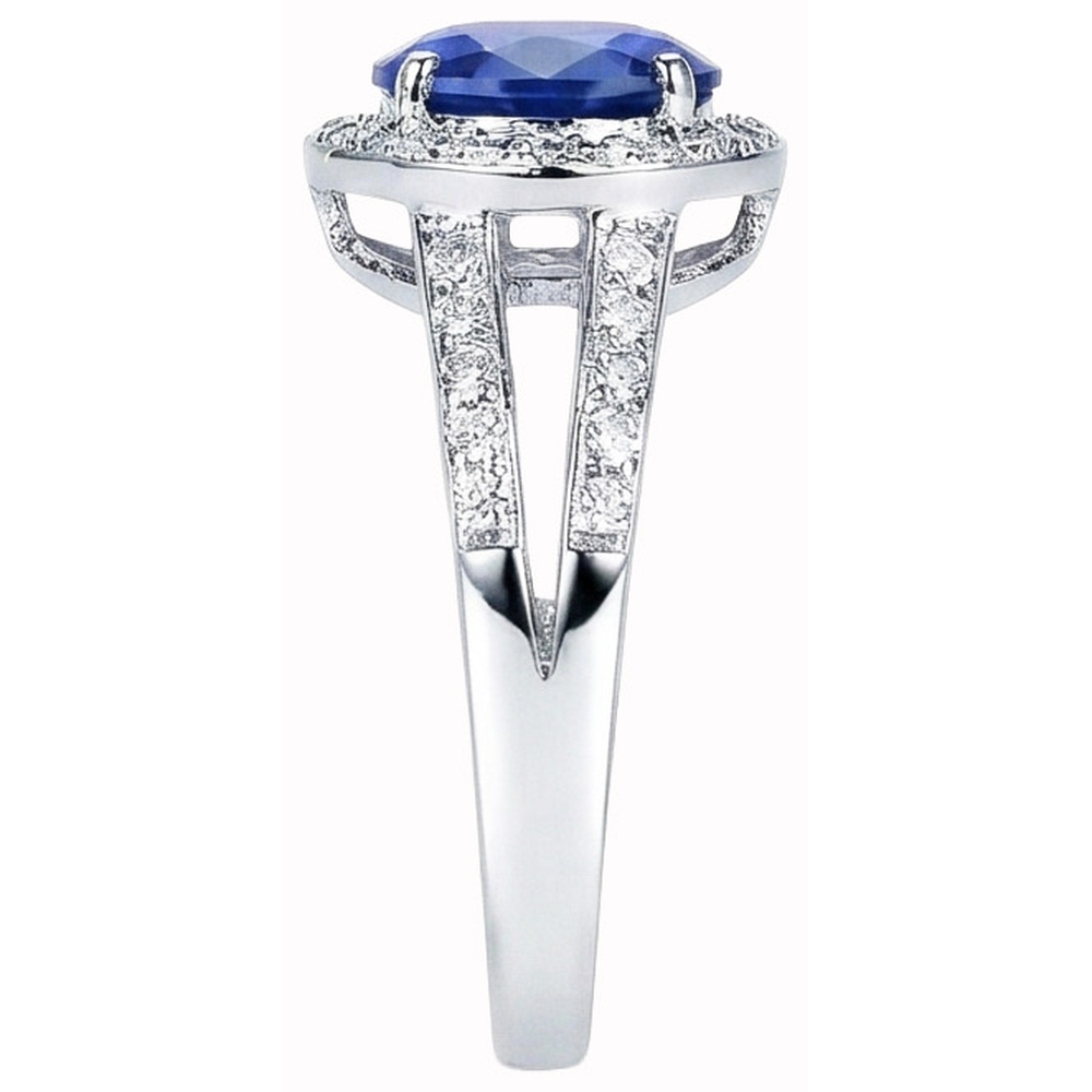 echter oval saphir 3.51Karat ring Draufsicht