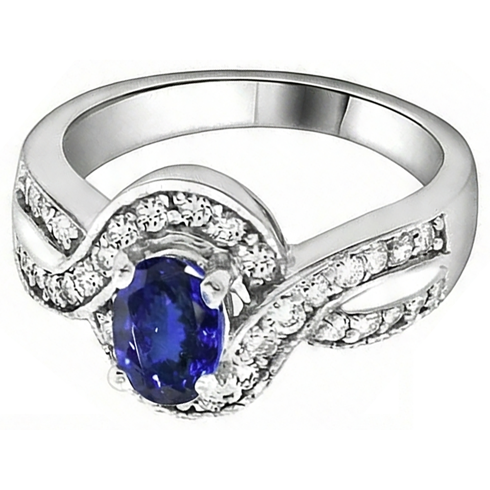 echter oval tansanit 2.50Karat ring Seitenansicht