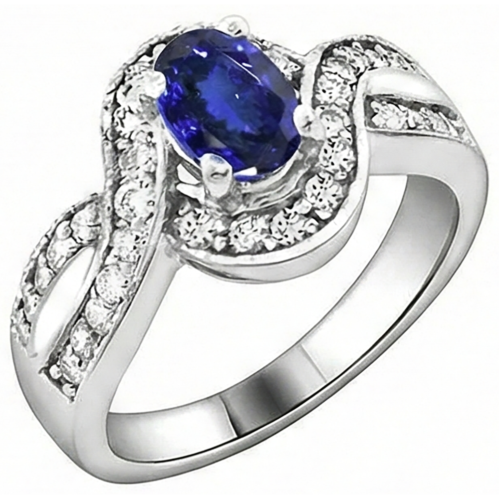 echter oval tansanit 2.50Karat ring Detailansicht