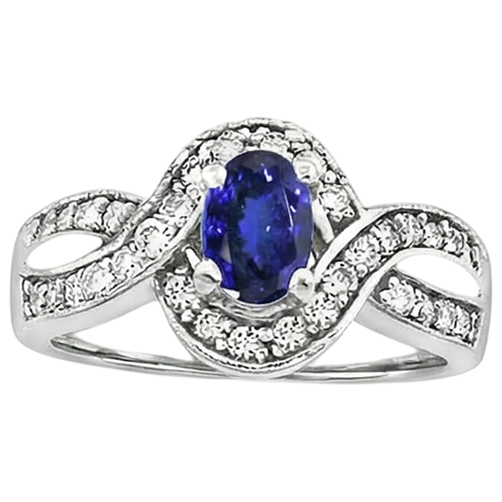 echter oval tansanit 2.50Karat ring Draufsicht