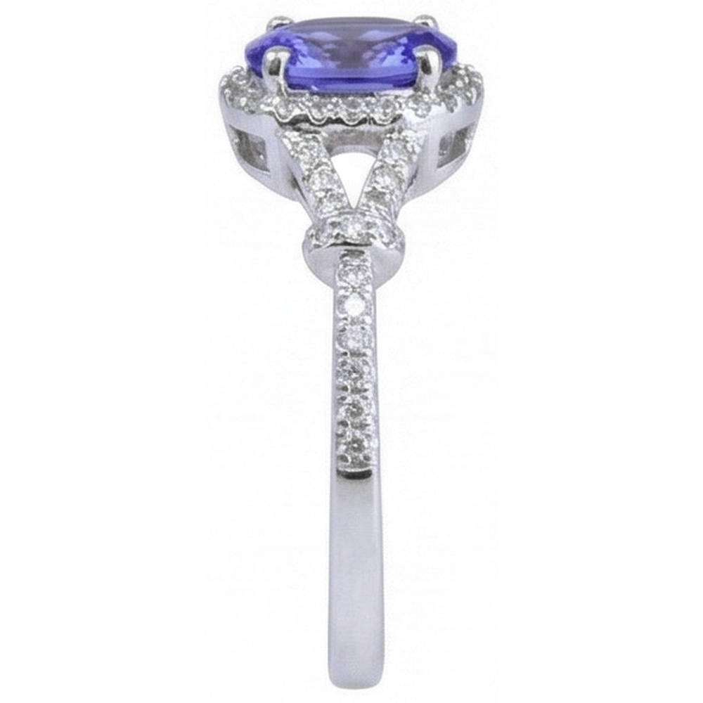 echter oval diamant 3.60Karat ring Profilansicht