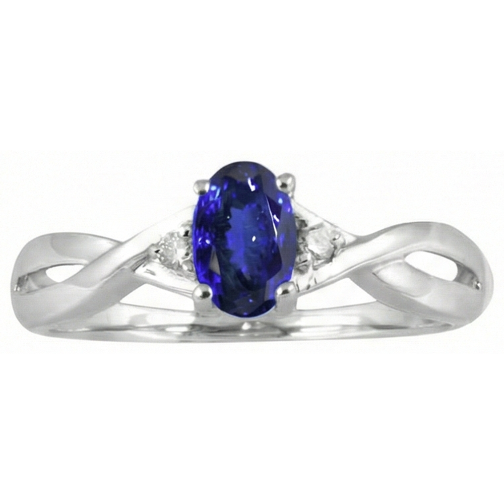 echter oval tansanit 1.60Karat ring Seitenansicht