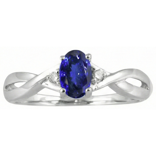 echter oval tansanit 1.60Karat ring Seitenansicht
