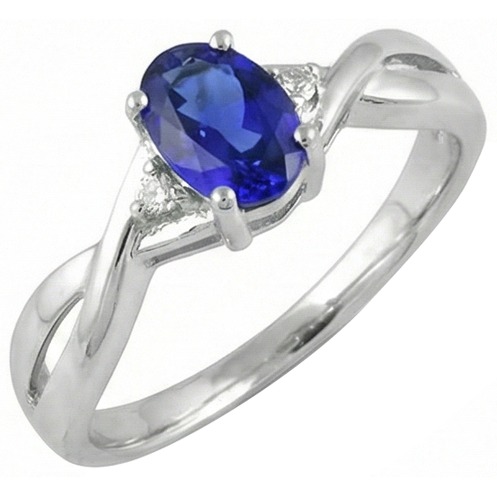 echter oval tansanit 1.60Karat ring Profilansicht