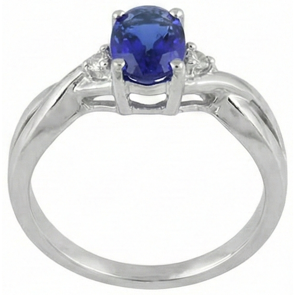 echter oval tansanit 1.60Karat ring auf Weiß