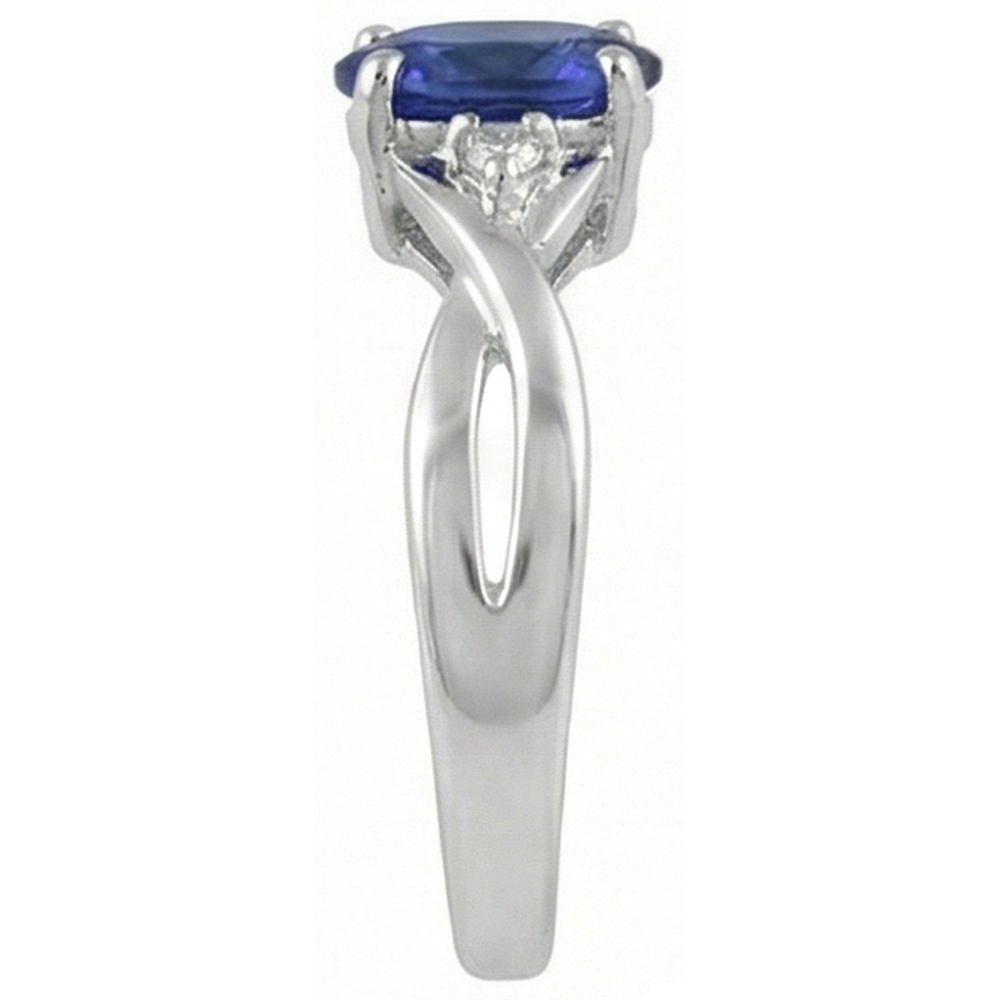 echter oval tansanit 1.60Karat ring mit Diamantbesatz