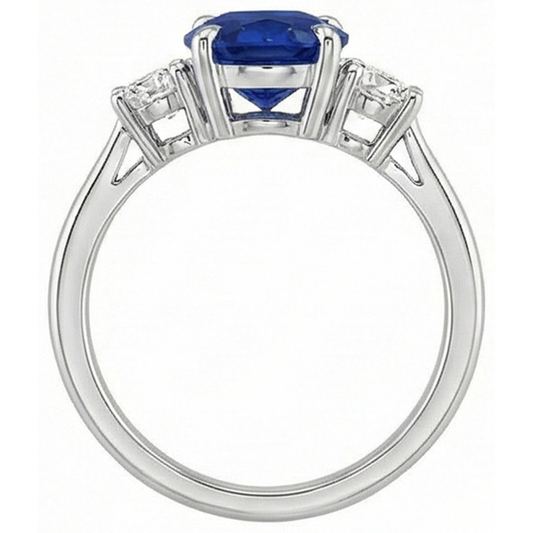 echter oval diamant 3.50Karat ring Seitenansicht