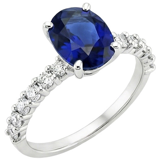 echter oval diamant 5Karat ring Seitenansicht