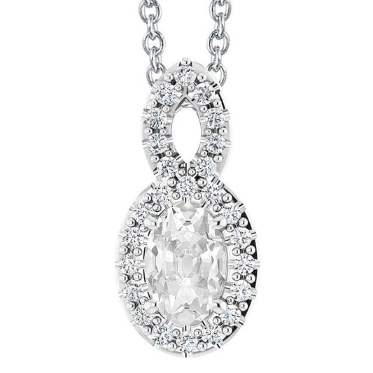 Ovaler alter Bergmann Echt Diamant Anhänger Gold Krappen Set Infinity Style 6 Karat