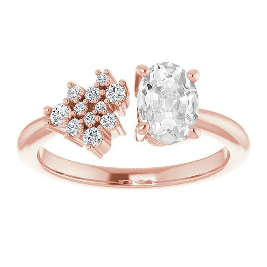 Ovaler alter Bergmann Echt Diamant Ehering 4.25 Karat Roségold 14K