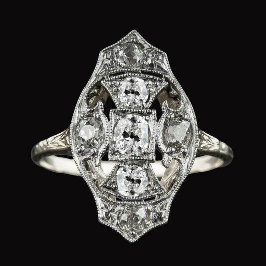 Ovaler alter Minenschliff Natürliche Diamant Fancy Ring Schmuck 4 Karat Gold 14K