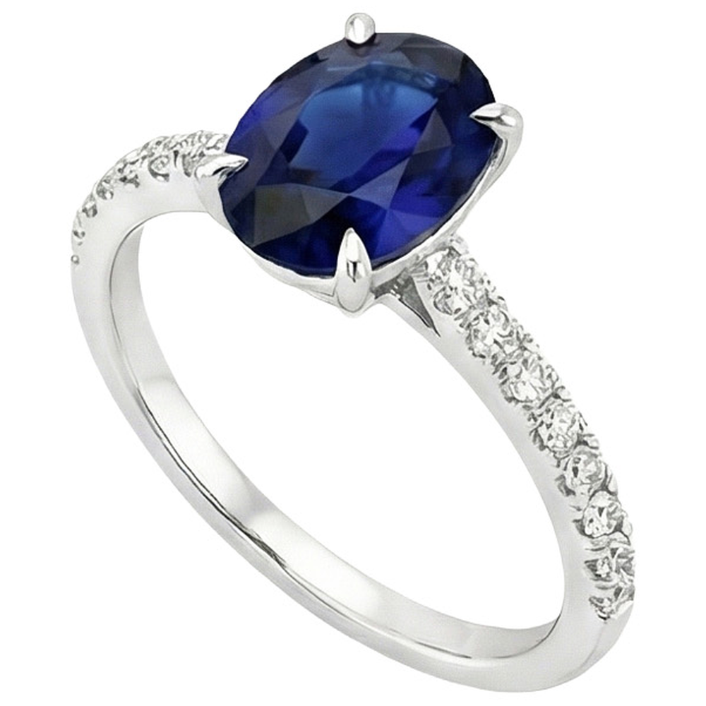 echter oval diamant 6Karat ring Draufsicht