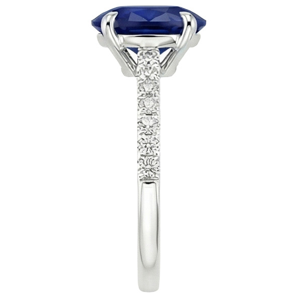 echter oval diamant 6Karat ring Profilansicht