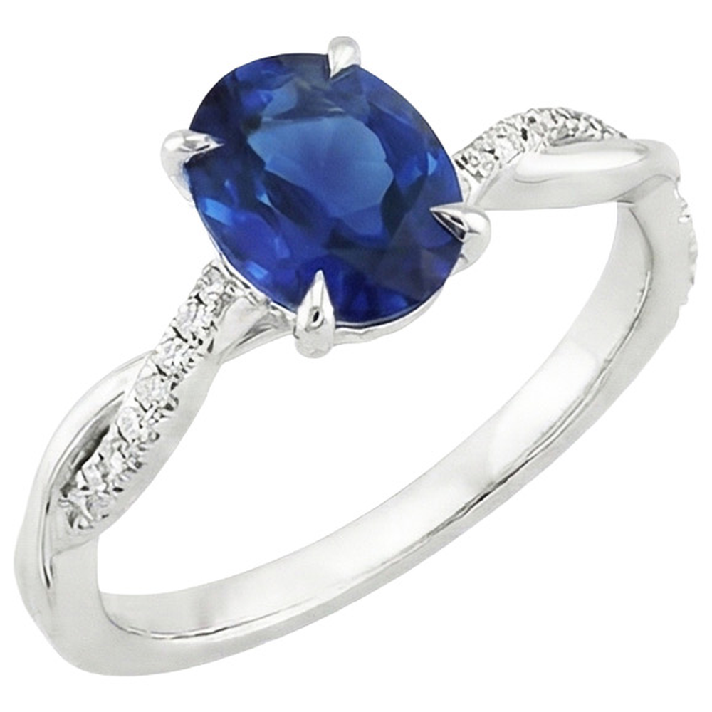 echter oval diamant 6Karat ring Draufsicht
