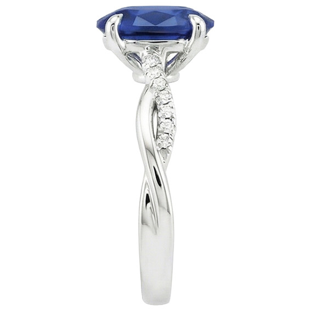 echter oval diamant 6Karat ring Profilansicht