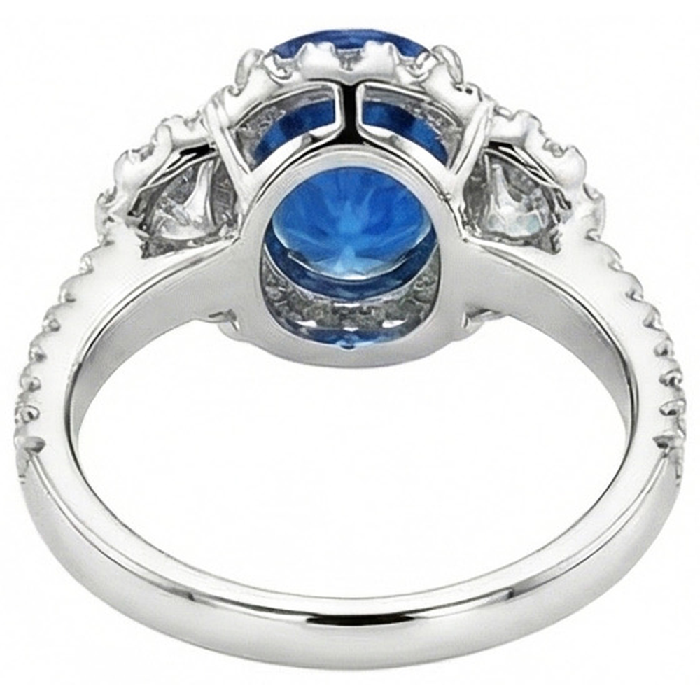 echter oval diamant 2Karat ring Profilansicht