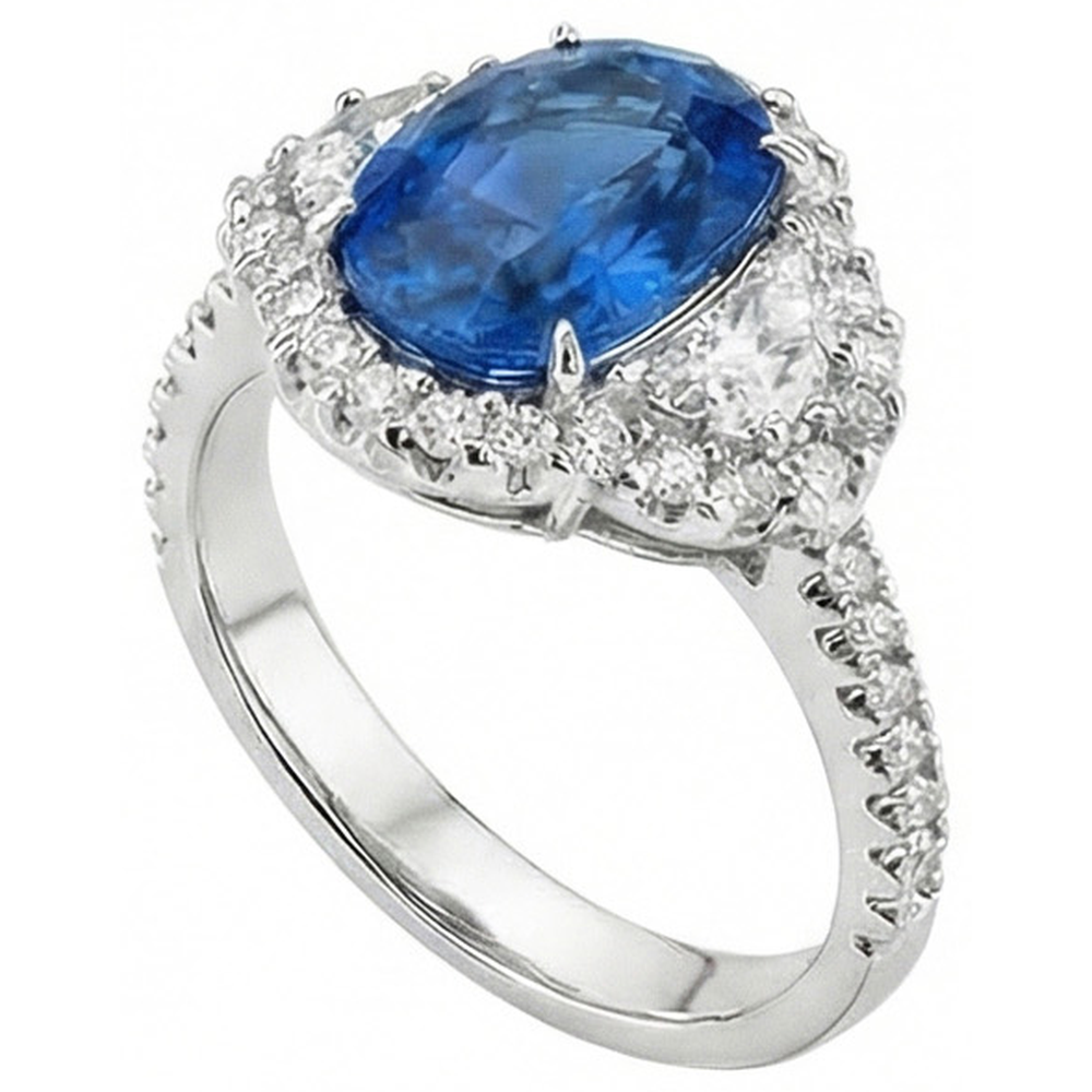 echter oval diamant 2Karat ring Detailansicht