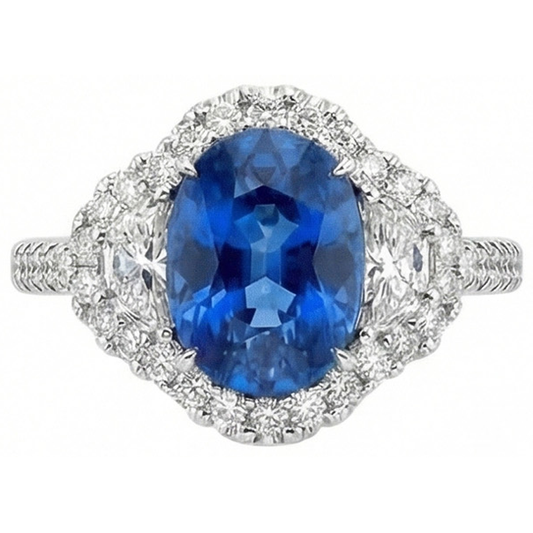 echter oval diamant 2Karat ring Vorderansicht