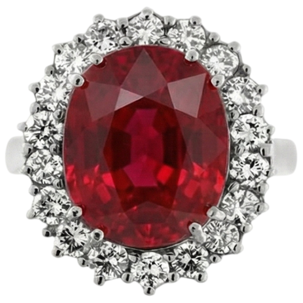 echter oval rubin 10.50Karat ring Vorderansicht