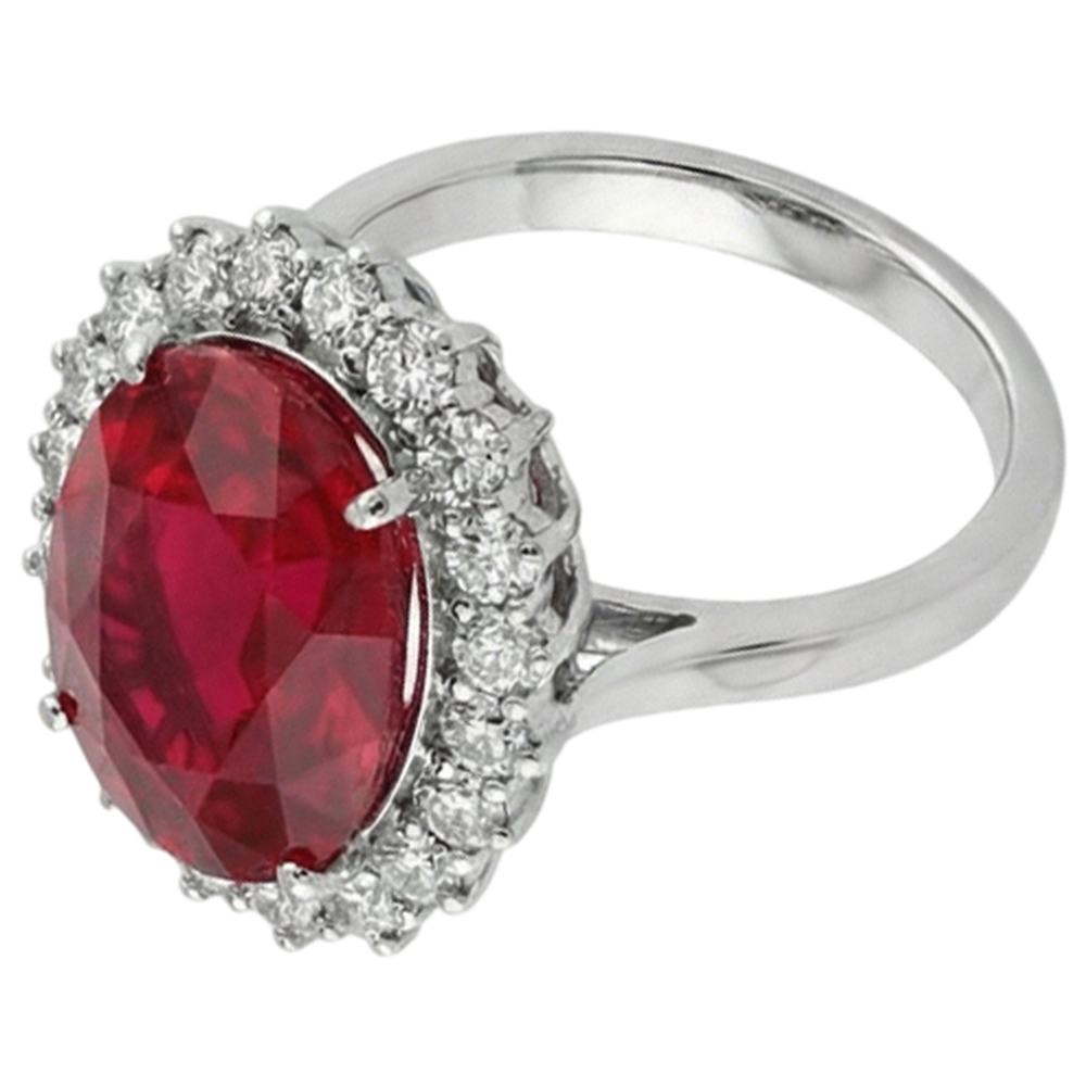 echter oval rubin 10.50Karat ring Seitenansicht