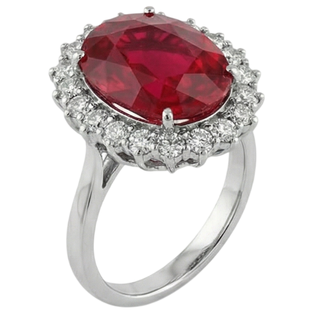 echter oval rubin 10.50Karat ring Detailansicht