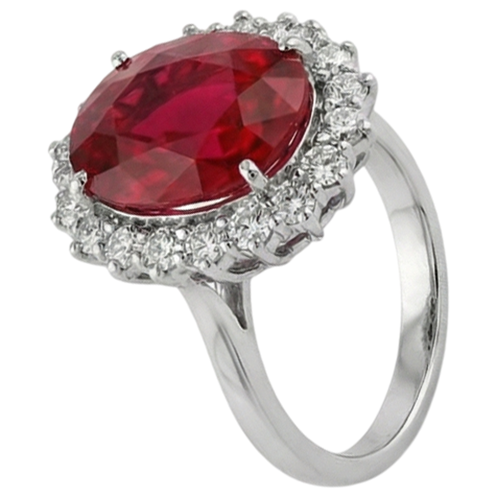 echter oval rubin 10.50Karat ring Draufsicht
