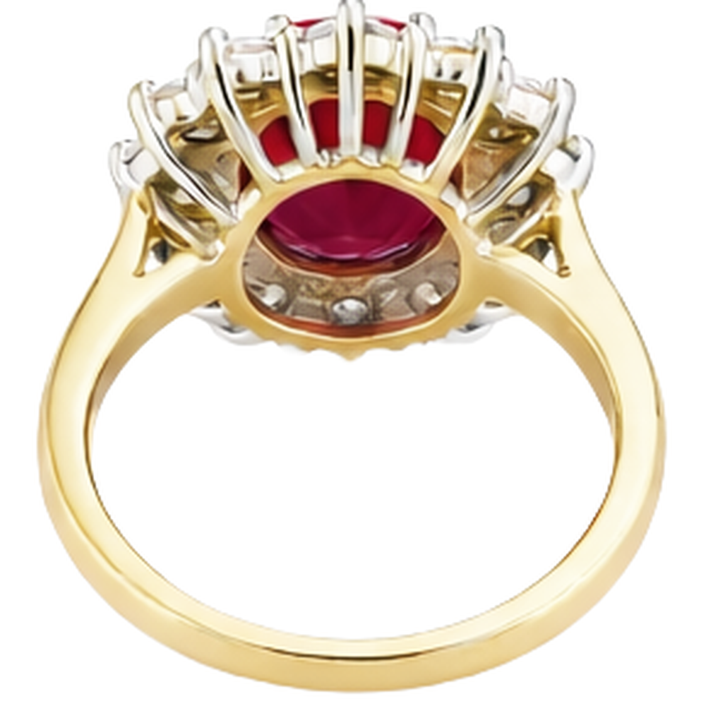 echter oval rubin 4.75Karat ring auf Weiß
