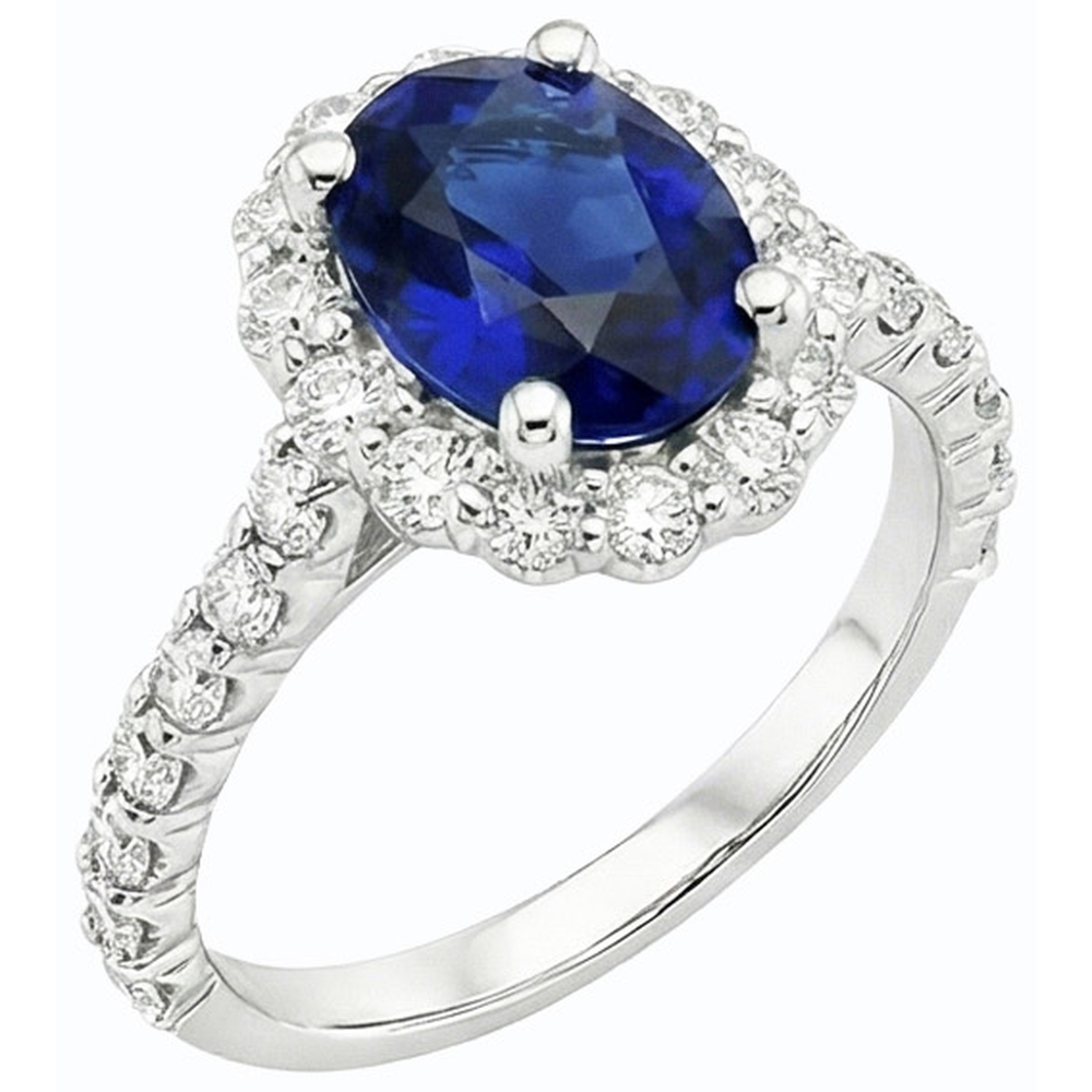 echter oval diamant 6Karat ring Seitenansicht