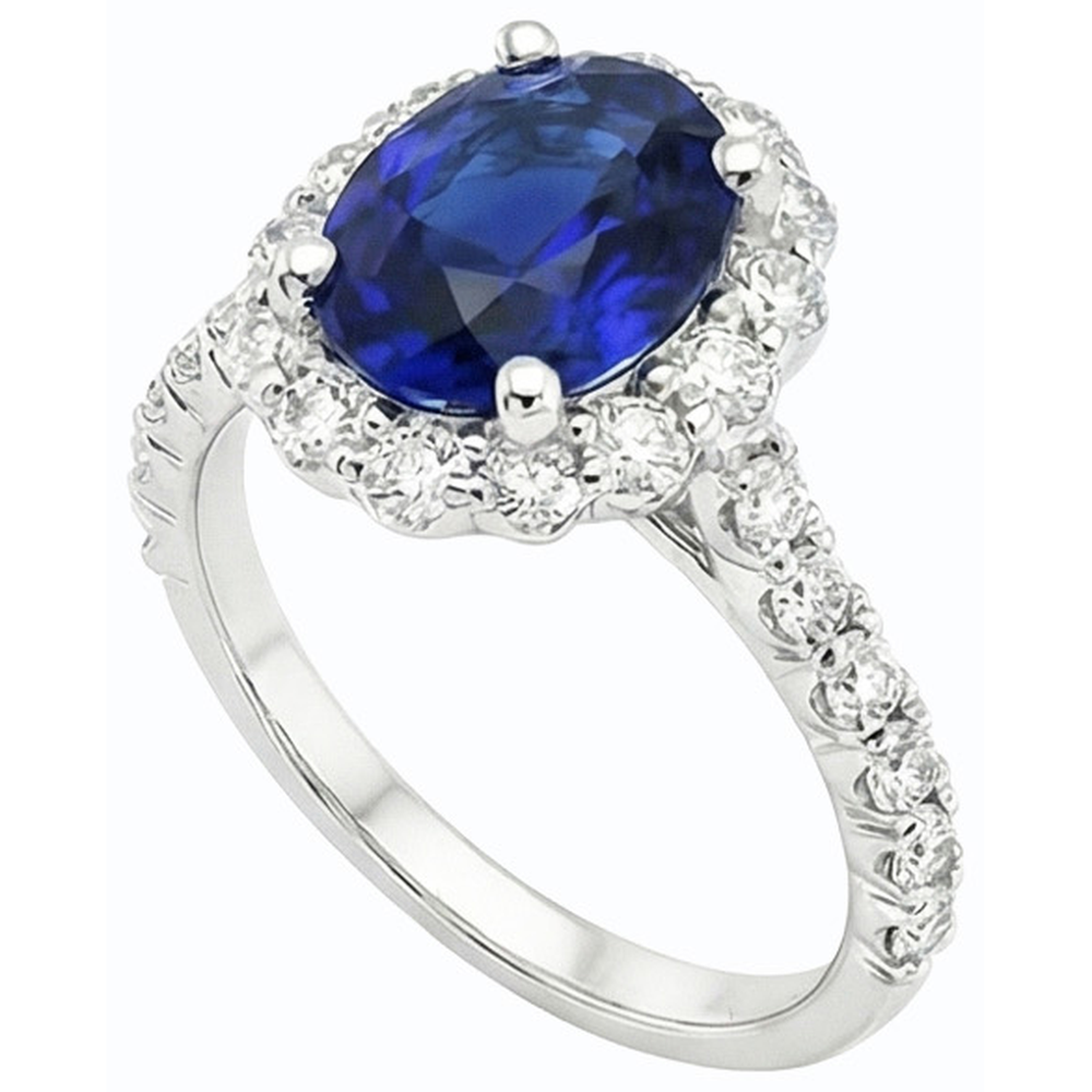 echter oval diamant 6Karat ring Draufsicht