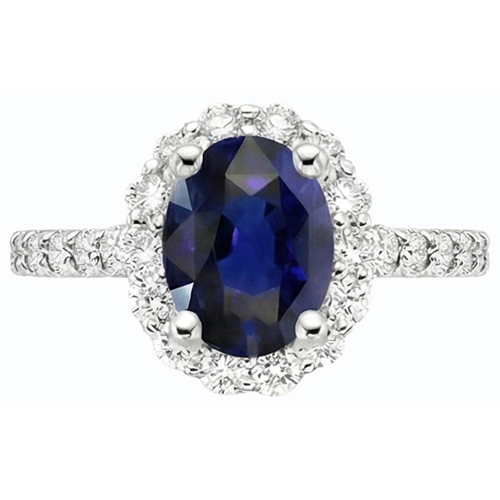 echter oval diamant 6Karat ring Profilansicht