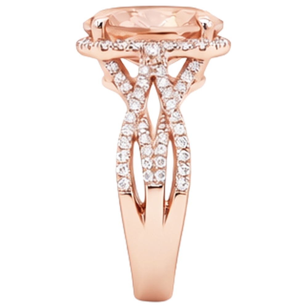 echter oval morganit 8.00Karat ring Profilansicht