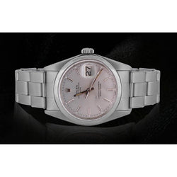 Oyster Edelstahl-Armband, weißes Stick-Zifferblatt, Rolex-Datums-Herrenuhr