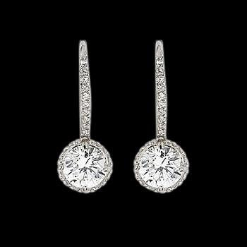 Paar Ohrringe für Damen von Real Diamonds aus 2,25 Karat Weißgold