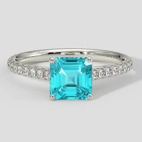 Paraiba-Ring Asscher-Schliff 2 Karat