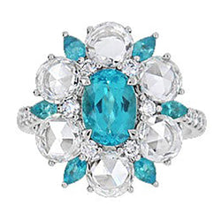 Paraiba-Turmalin-Ring im Blumenstil